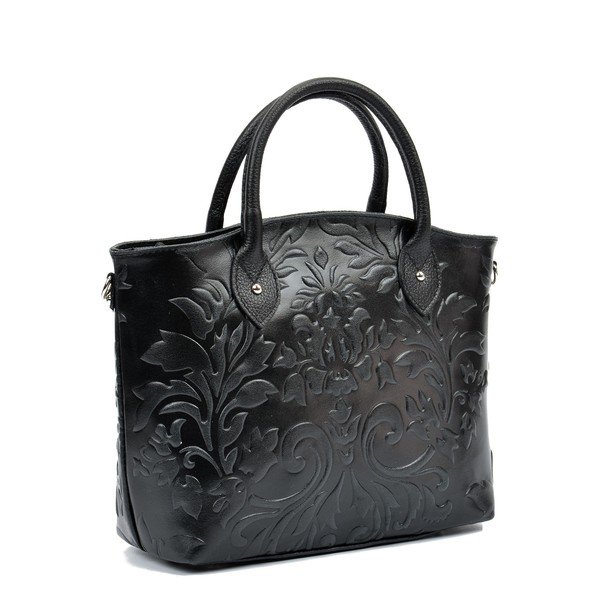 Borsa in pelle nera Rosa - Renata Corsi-image-2