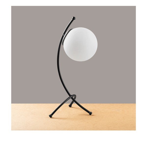 Lampada da tavolo bianca e nera con paralume in vetro (altezza totale 43 cm) Yay – Opviq lights-image-2