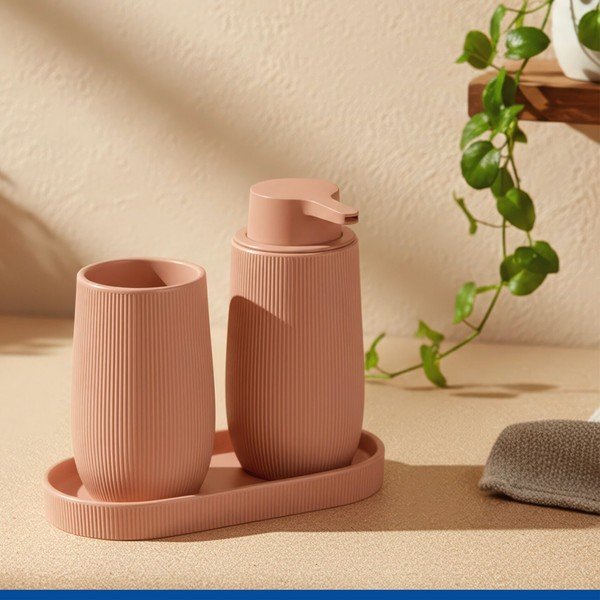 Organizer da bagno marrone in ceramica Fablo – Wenko-image-1