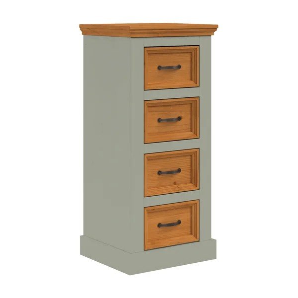 Credenza verde/colore naturale chiaro in pino massiccio 45x100x40 cm Selma – Støraa-image-4
