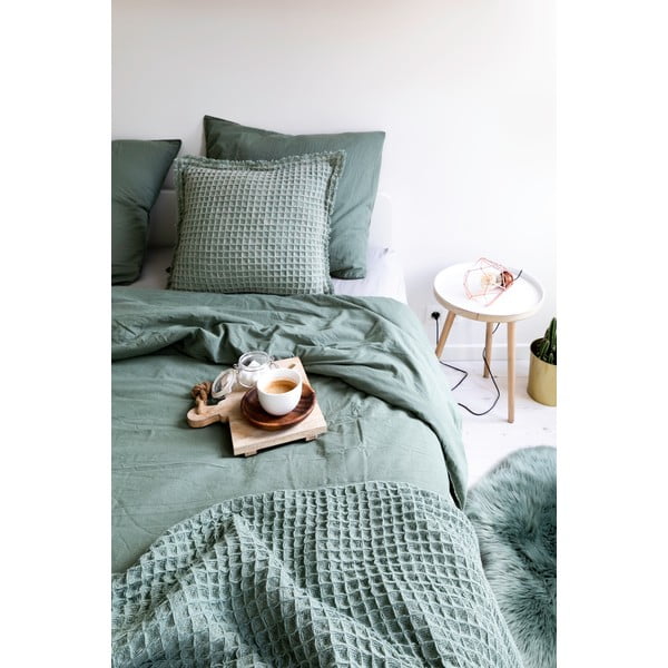 Cuscino decorativo in cotone blu Waffle, 45 x 45 cm - Tiseco Home Studio-image-2