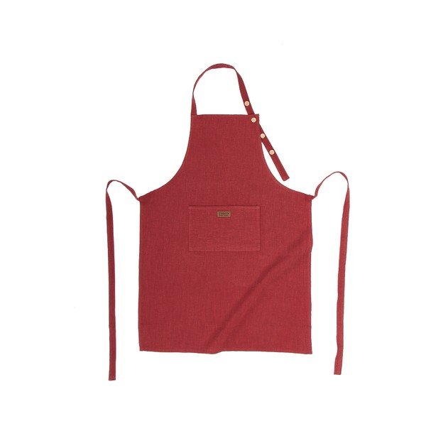 Grembiule da cucina rosso vino con lino - Tiseco Home Studio