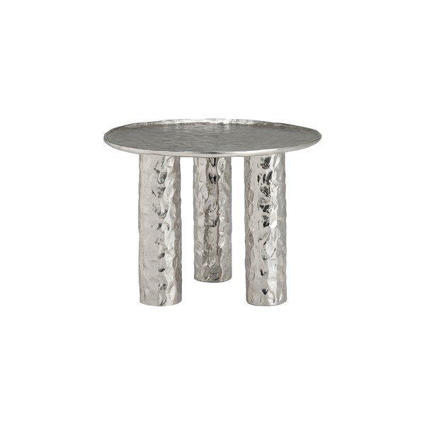 Tavolino da salotto rotondo argentato in alluminio ø 60 cm Art – Ellos Home