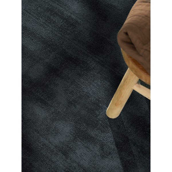 Tappeto rotondo nero in viscosa tessuto a mano ø 120 cm Noemi – Vikosa-image-4
