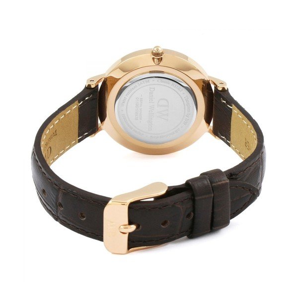 Orologio da donna con cinturino in pelle e dettagli in oro rosa Petite York, ⌀ 32 mm - Daniel Wellington-image-1