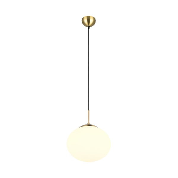 Lampadario in bianco-oro con paralume in vetro ø 30 cm Fomento - Trio-image-1
