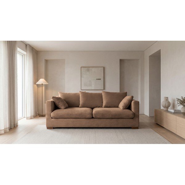 Divano in velluto a coste marrone chiaro 220 cm Comfy - Scandic-image-4