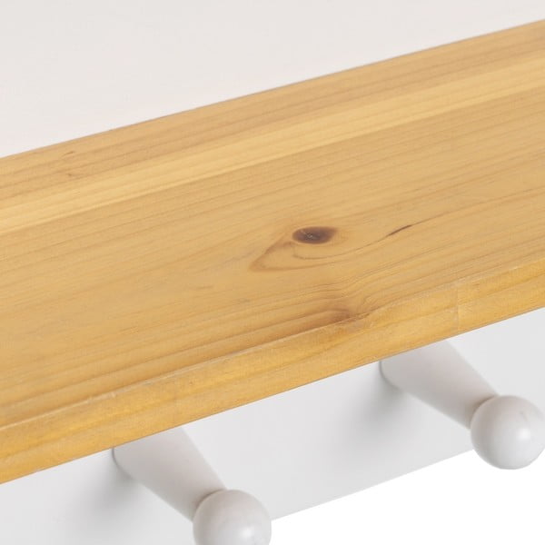 Appendiabiti da parete bianco con ripiano - Casa Selección-image-4