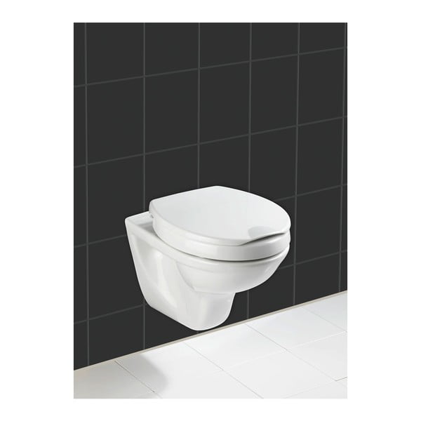 Sedile per wc leggermente rialzato con chiusura facilitata per anziani , 43,5 x 37 cm Secura - Wenko-image-1