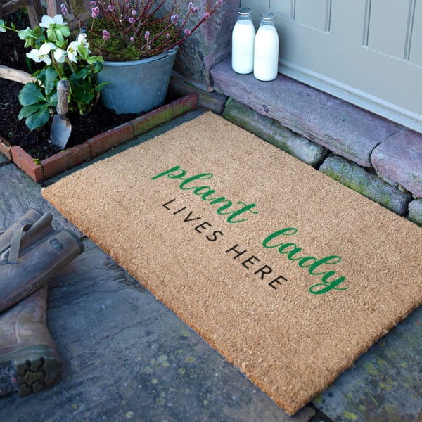 Zerbino in fibre di cocco 60x90 cm Plant Lady Lives Here – Artsy Doormats-image-2