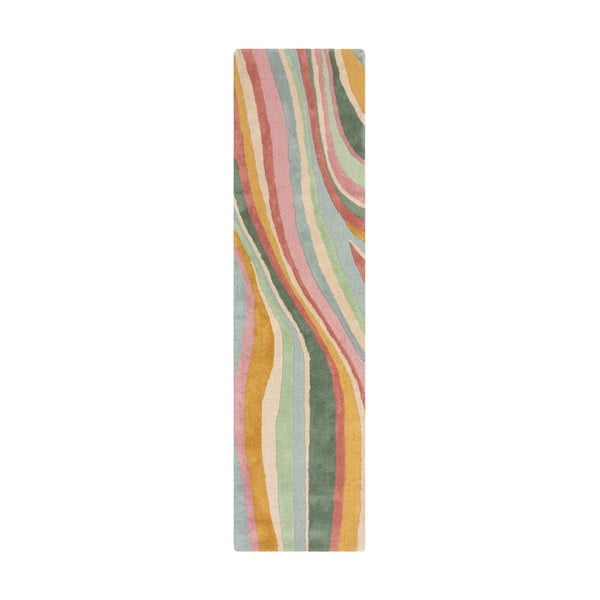 Passatoia in lana tessuta a mano 60x230 cm Abstract Flow - Flair Rugs