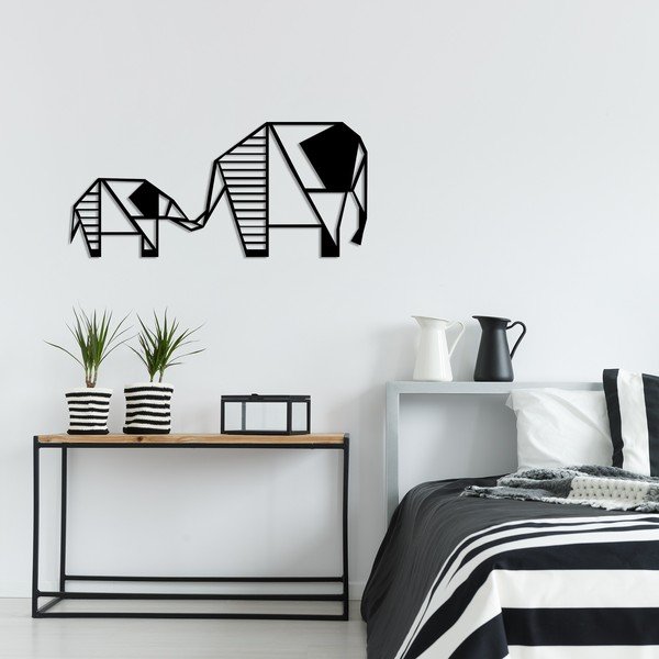 Decorazione murale nera Elefante - Wallity-image-1