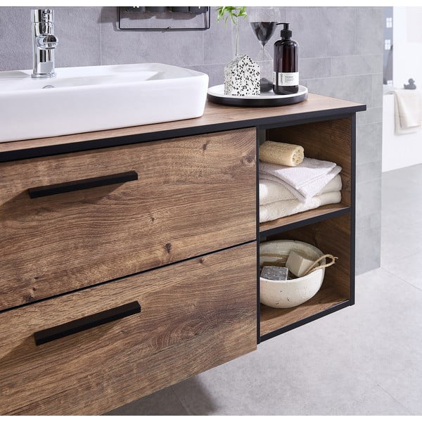 Mobile bagno basso marrone in rovere 30x51 cm Set 374 - Pelipal-image-4
