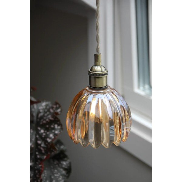 Lampadario color ambra in metallo con paralume in vetro ø 13 cm Gota – Markslöjd-image-1