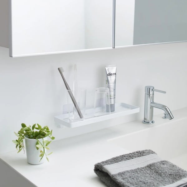 Mensola da bagno senza foratura bianco opaco in acciaio Film Hook – YAMAZAKI-image-1