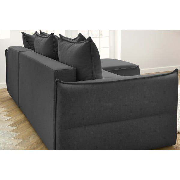 Divano letto angolare grigio scuro (angolo destro) Leon - Bobochic Paris-image-1