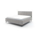 Letto matrimoniale imbottito grigio chiaro con contenitore con rete inclusa 180x200 cm Lizzano – Meise Möbel