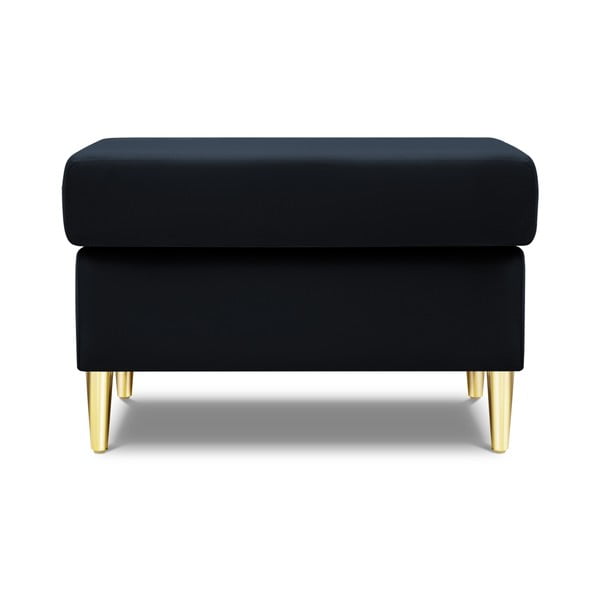 Poggiapiedi blu scuro con rivestimento in velluto Kyoto – Cosmopolitan Design