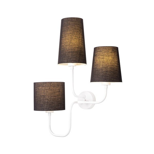 Lampada da parete in metallo bianco con paralume nero Opviq luci Eleni - Opviq lights-image-1