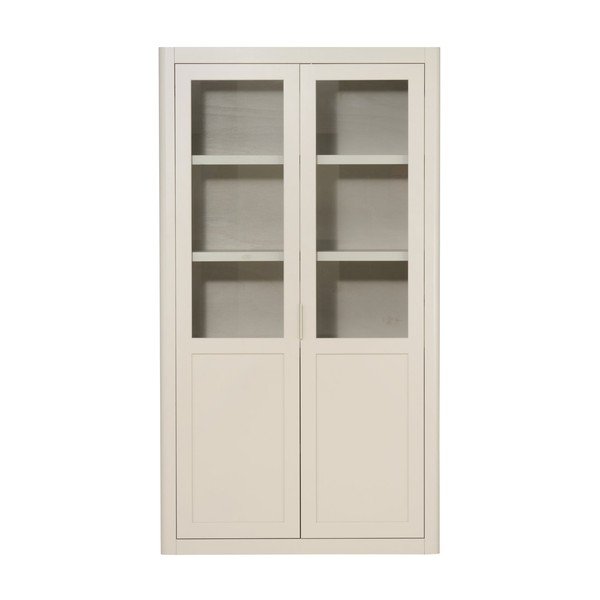 Vetrina grigio chiaro in pino massiccio 120x217x48 cm Gunnar – WOOOD