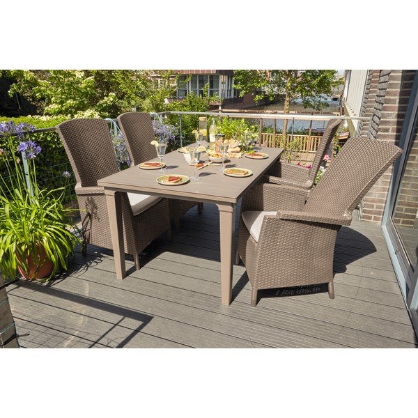 Sedia da giardino in plastica marrone chiaro Vermont - Keter-image-3