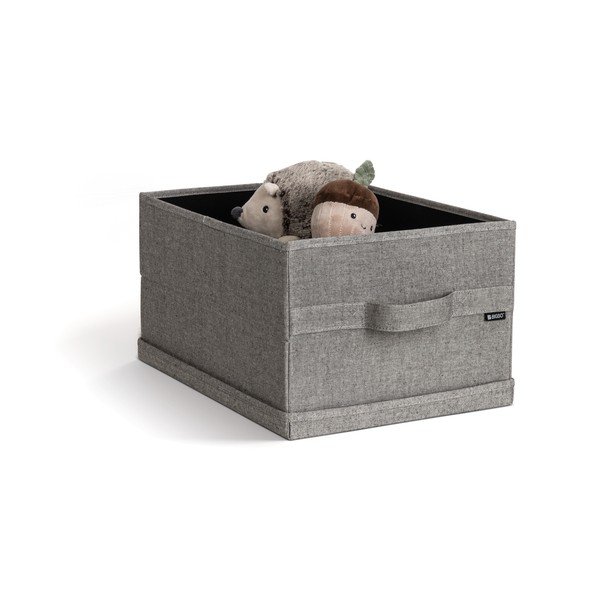 Scatola con coperchio grigia in tessuto 31x41x22 cm Soft Storage Medium – Bigso-image-4