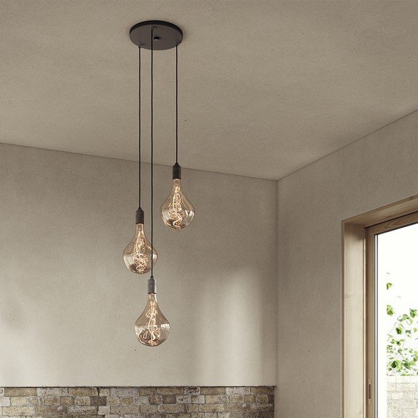 Lampadario con intensità regolabile in grigio scuro ø 25 cm Triple Pendant – tala-image-2