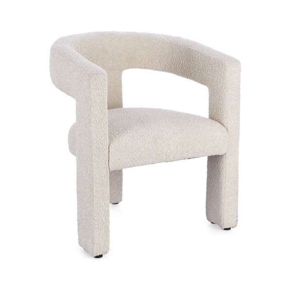 Sedia da pranzo beige imbottito con braccioli Arabella – Bizzotto