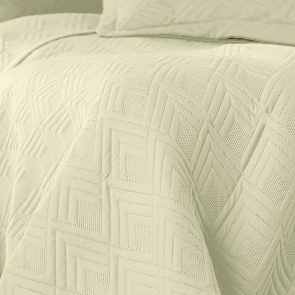 Copriletto beige in microfibra con rivestimento trapuntato 220x240 cm Ophelia – Restilo-image-2