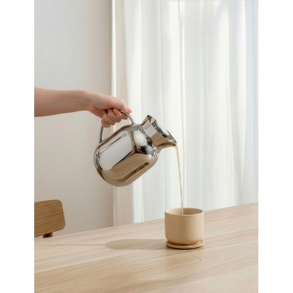 Caraffa termica argentata in acciaio inox 1,2 l Amphora – Stelton-image-2