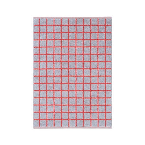 Asciugamano rosso/azzurro in cotone 50x70 cm Grid – Jotex-image-2