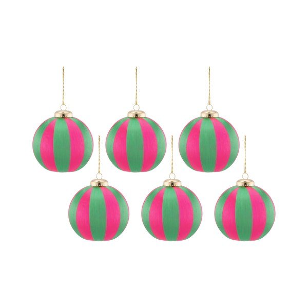 Set di palline di Natale in tessuto 6 pz 23,5 cm Yarn Stripe – Sass & Belle
