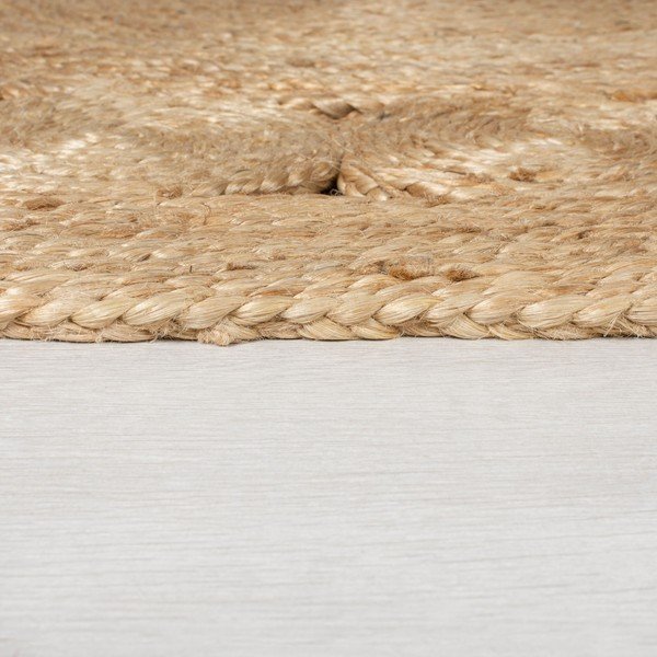 Tappeto rotondo beige/di colore naturale in iuta tessuto a mano ø 150 cm Arya – Flair Rugs-image-4