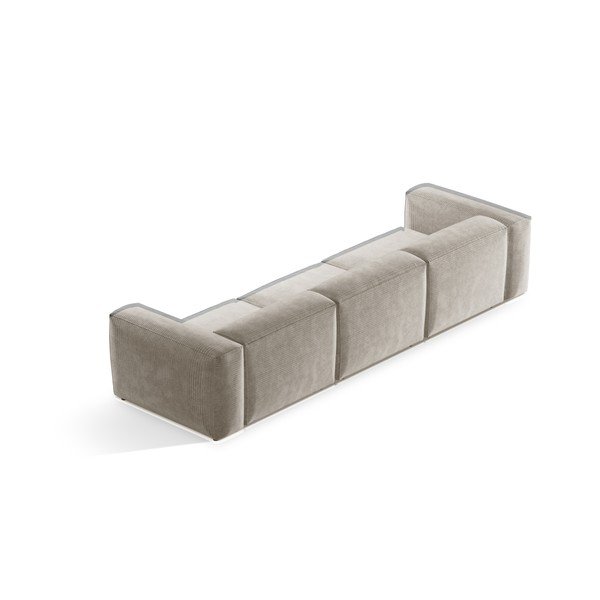 Divano beige con rivestimento in velluto a coste 364 cm Bergamo – Cosmopolitan Design-image-4