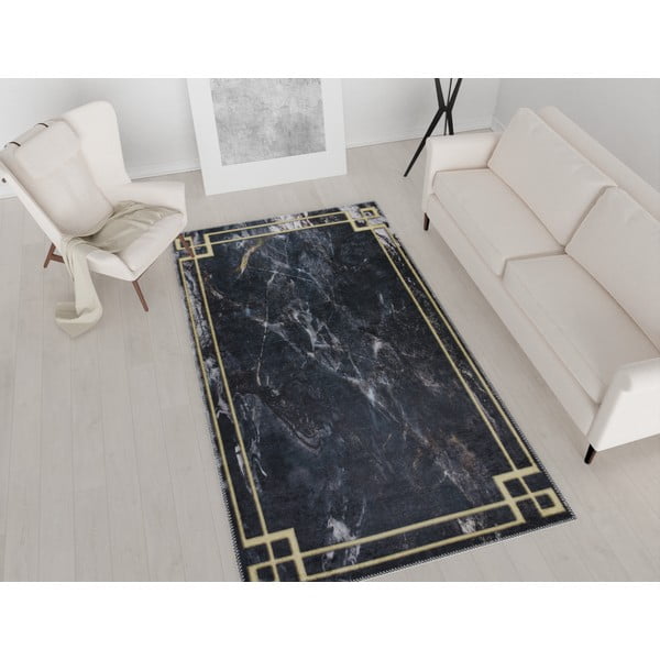 Tappeto lavabile grigio scuro 180x120 cm - Vitaus-image-1