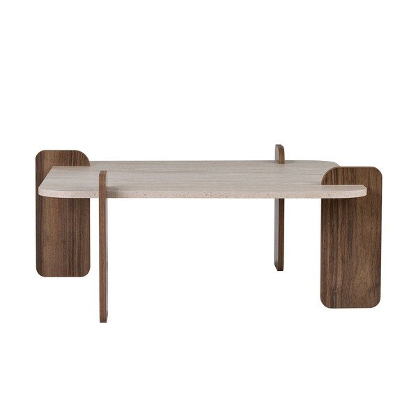 Tavolino da salotto beige 90x90 cm Marais – Nordure-image-3