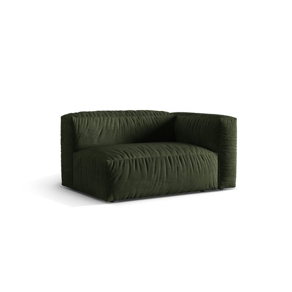 Parte divano componibile verde (con penisola a destra) con rivestimento in velluto Martina – Micadoni -image-1