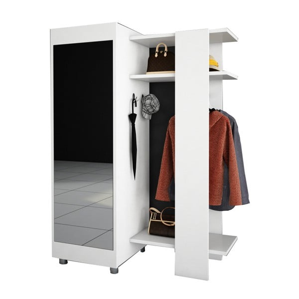 Armadio bianco con specchio Antre - Woody Fashion-image-3