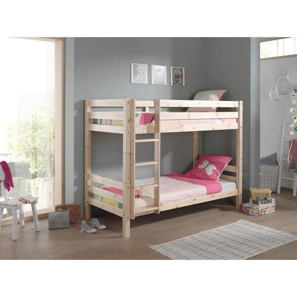 Letto a castello per bambini 90x200 cm in colore naturale Pino - Vipack-image-1