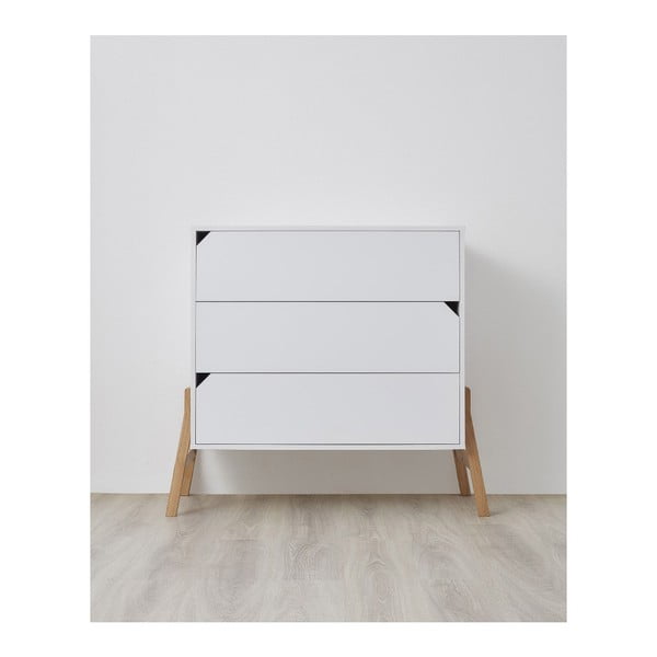 Cassettiera bianca con 3 cassetti Lotta - BELLAMY-image-1