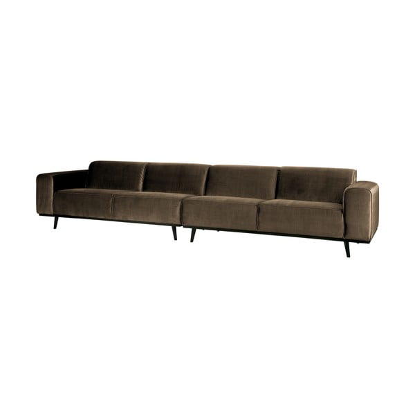 Divano Statement in velluto marrone, 372 cm - BePureHome-image-1