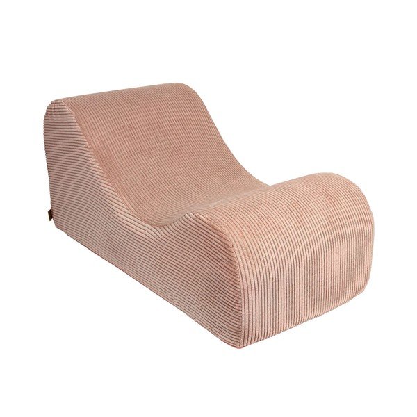 Poltrona per bambini color salmone con rivestimento in velluto a coste Wave – Meowbaby-image-3