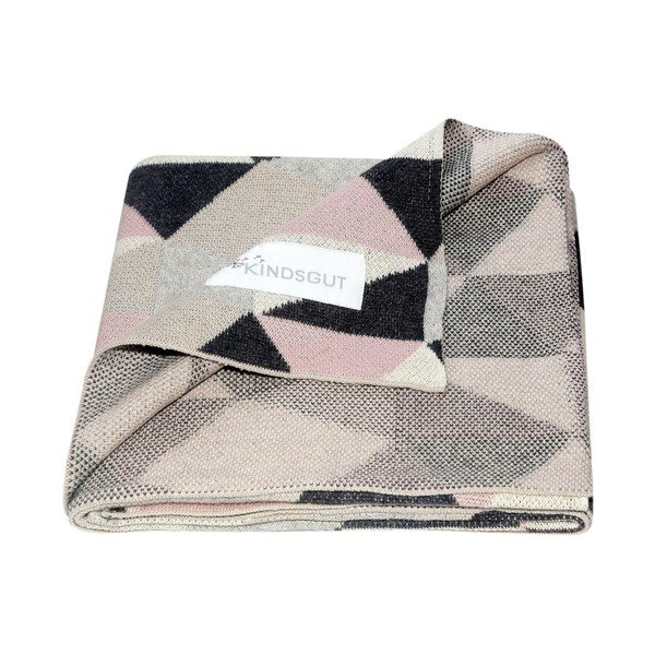 Coperta in cotone per neonati Triangoli, 80 x 100 cm - Kindsgut