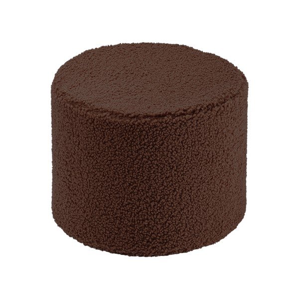 Pouf per bambini marrone scuro con rivestimento in bouclé Warm Hazel – Wigiwama