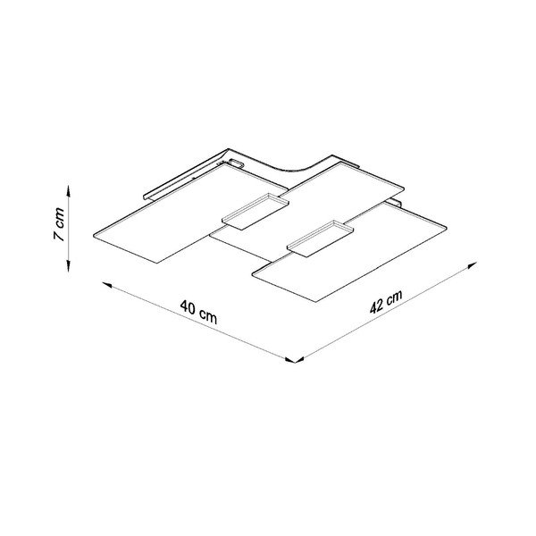 Lampada da soffitto bianca con paralume in vetro 42x40 cm Veronica - Sollux-image-3