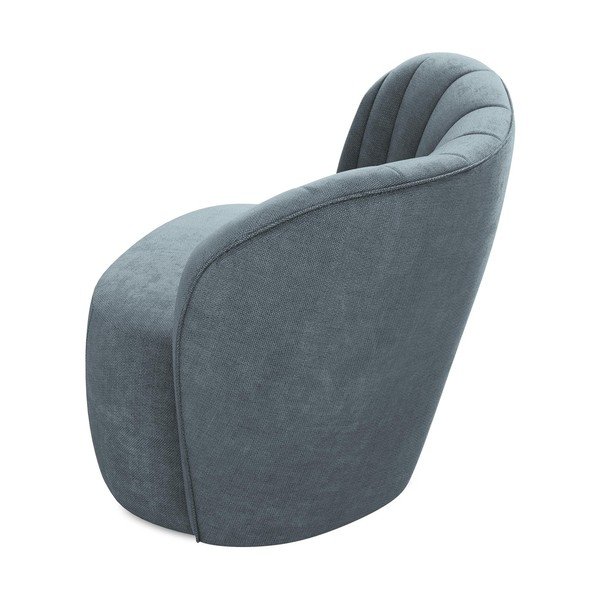 Poltrona blu con rivestimento in ciniglia Keloa – Makamii-image-3