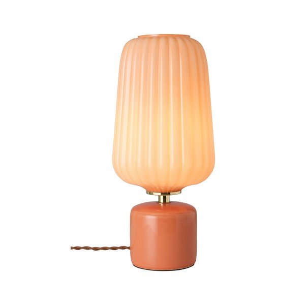 Lampada da tavolo color salmone in vetro (altezza totale 40 cm) Daria – Ellos Home-image-3