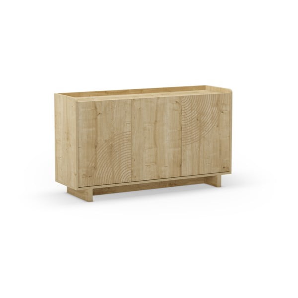 Cassettiera di colore naturale con effetto rovere 140x80x40 cm Daira – Marckeric-image-3