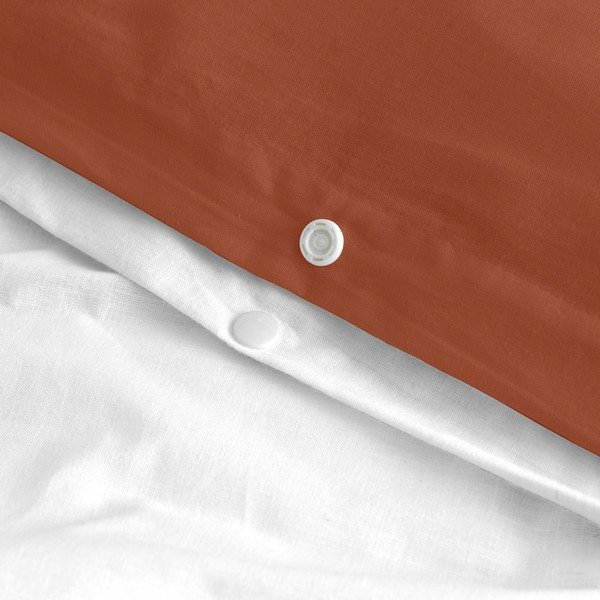 Copripiumino in cotone bianco e mattone per letto singolo 140x200 cm Golden lands - Blanc-image-4