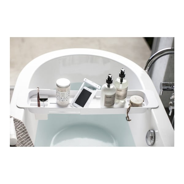 Mensola regolabile bianca per vasca da bagno Tower - YAMAZAKI-image-1